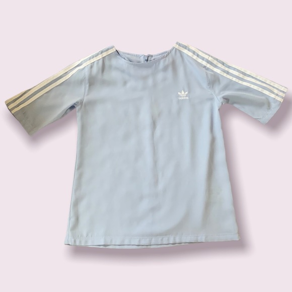 LIMITED EDITION Adidas Originals Blue Linen Embroidered Shirt ( PART OF A SET) - Picture 3 of 8